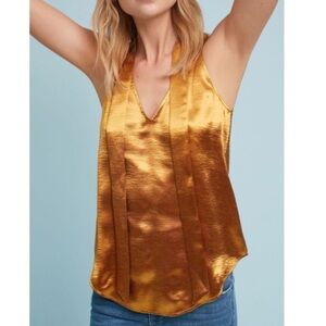 Maeve Gold Swing Blouse by Anthropologie